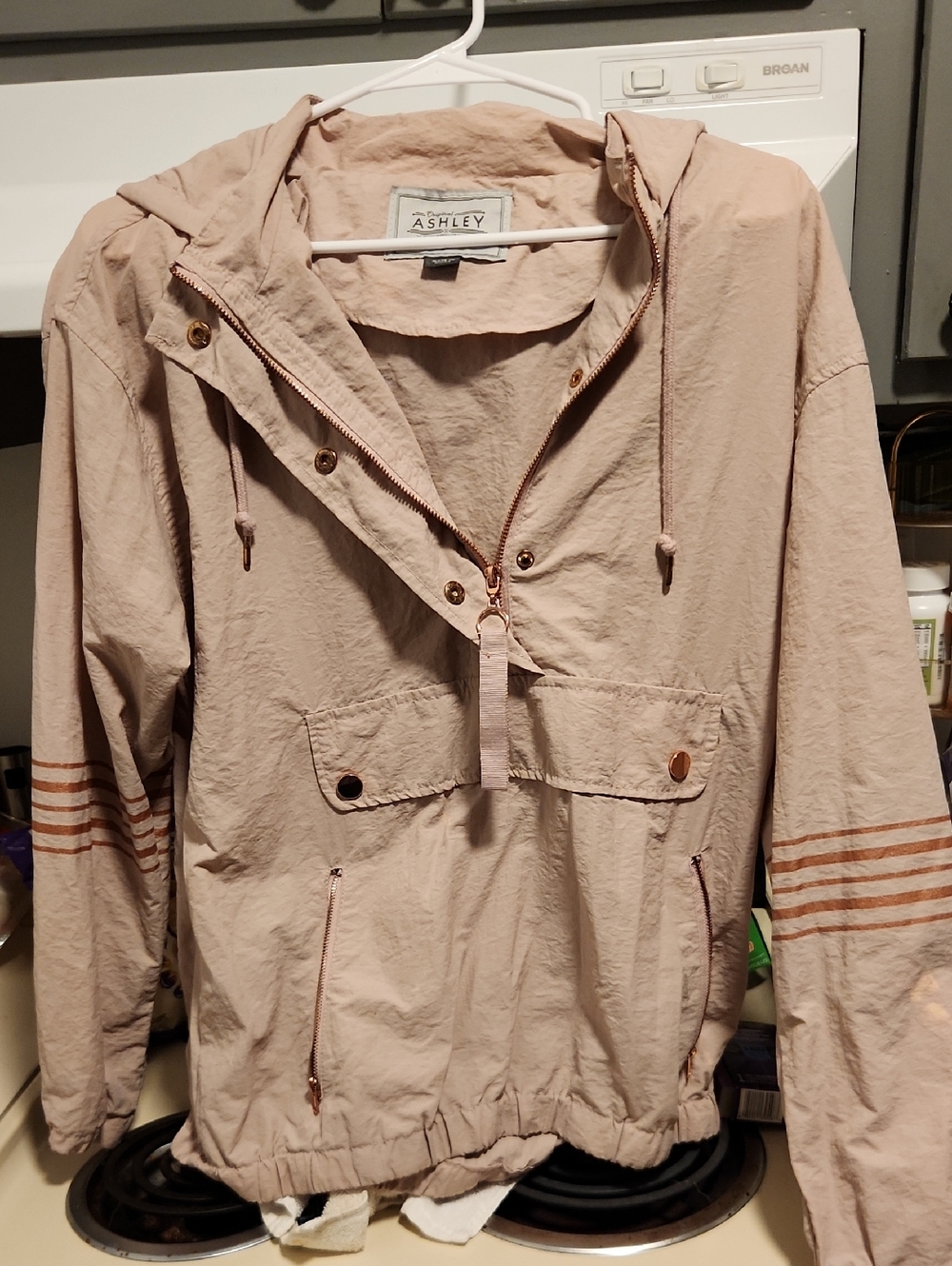 Ashley By 26 International Dusty Pink Hooded Utility Anorak Jacket